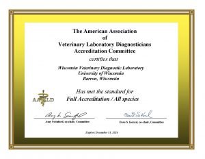 WVDL AAVLD Accreditation Certificate Barron